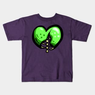 Zombie Love Green Ribs Kids T-Shirt